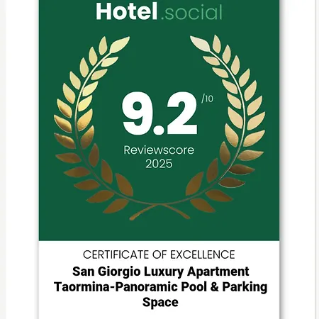 San Giorgio Luxury Taormina-panoramic Pool & Parking Space Apartment *