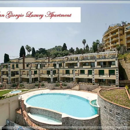San Giorgio Luxury Taormina-panoramic Pool & Parking Space Apartment